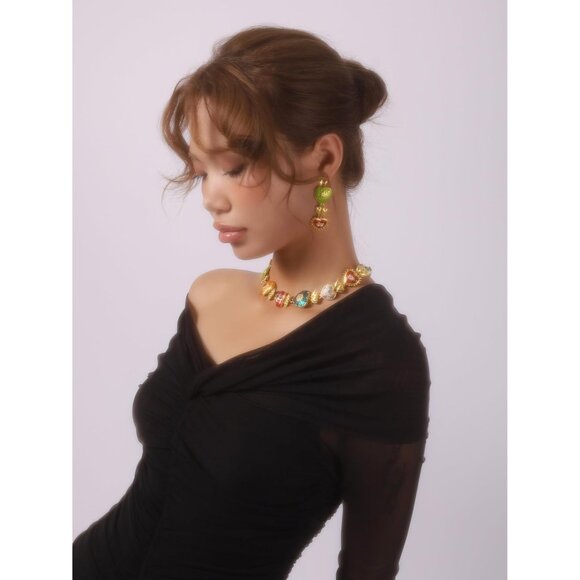 Byzantine Dangle Earrings Zinc Colorful Retro Heart Statement Jewelry - Picture 2 of 7